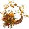Northlight Autumn Leaves with Berries Artificial Fall Harvest Cornucopia Wreath, 18-Inch, Unlit
